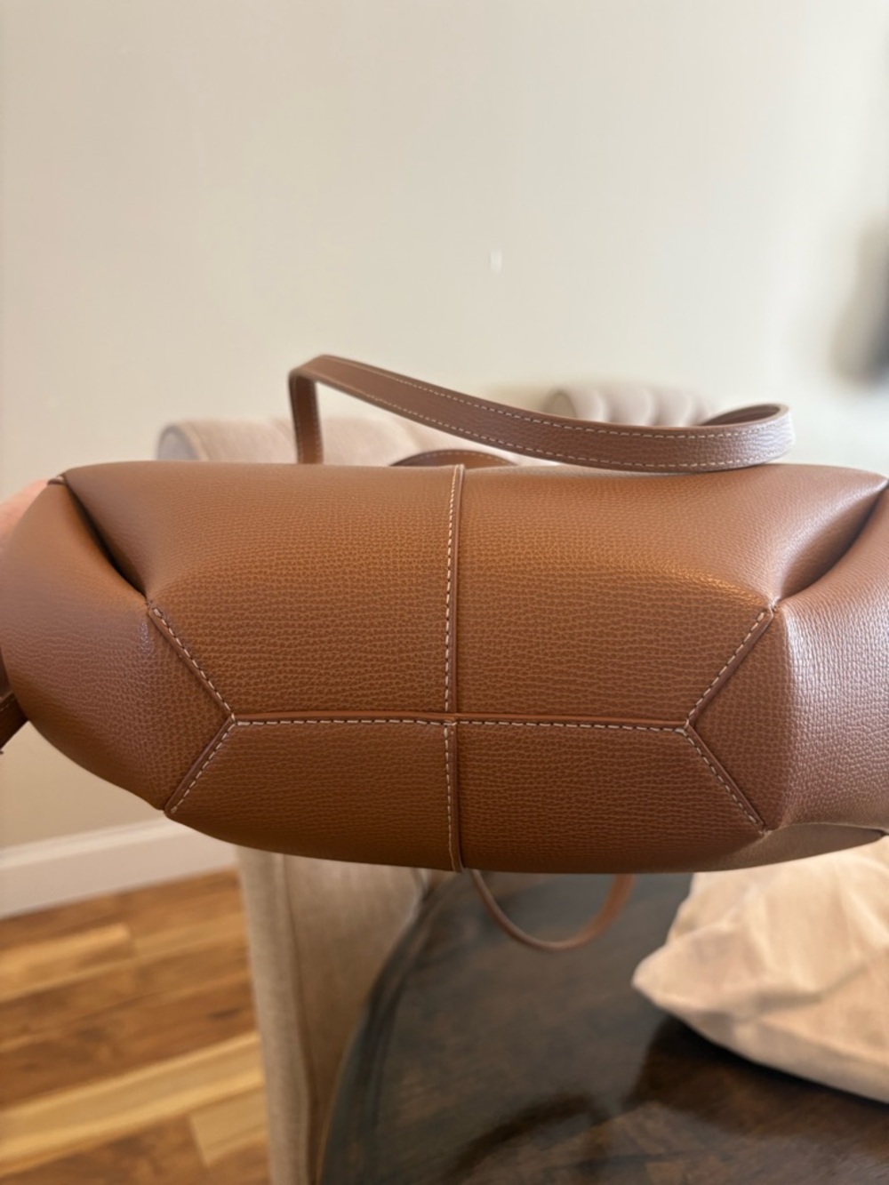 Polène Mini Cyme bag in camel - Picture 5 of 9